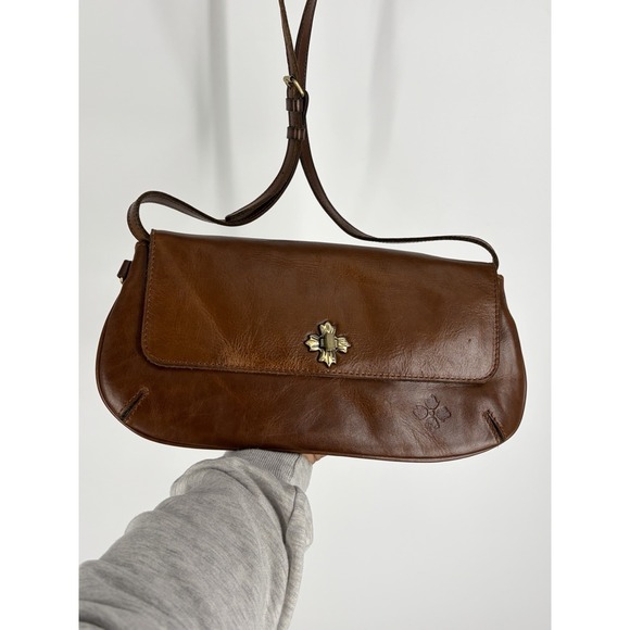 Patricia Nash Handbags - Patricia Nash Caprina Crossbody Clutch Bag Cognac Distressed Leather Boho